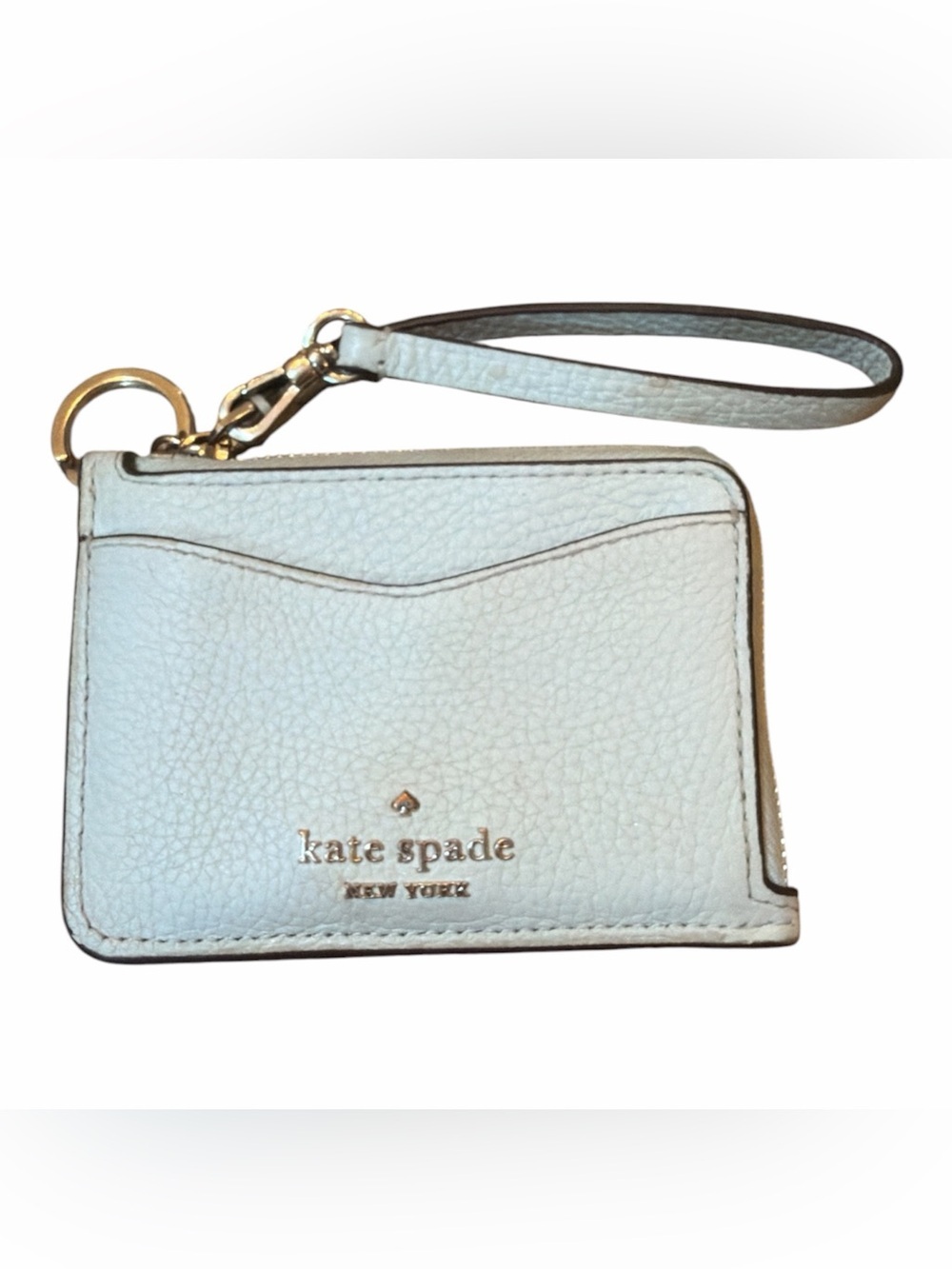 Kate Spade Light Blue Pebbled Leather Wristlet Cardholder - Picture 3 of 5